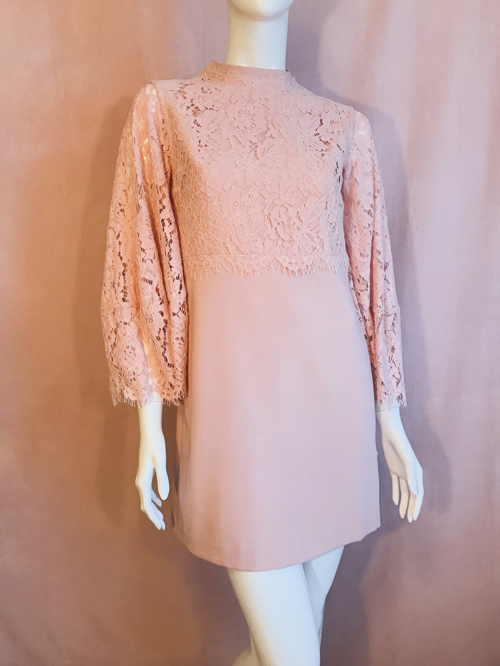Romantic Lace Formal Pink Mini Dress