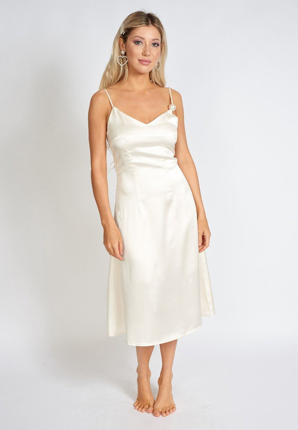 L¨¦onie One Pearl Satin Slip Dress